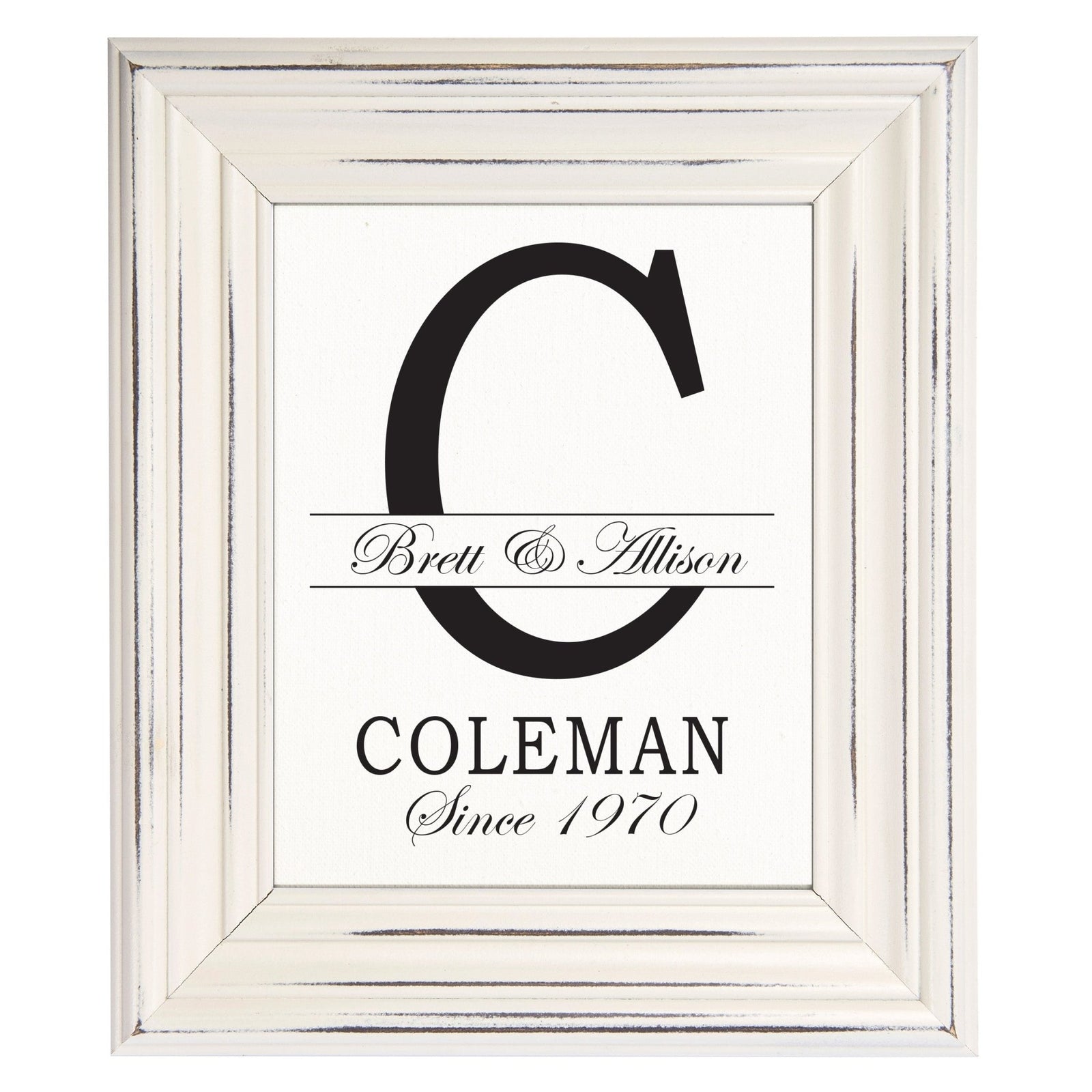 Personalized Monogram Framed Signs 12x14 - C - LifeSong Milestones