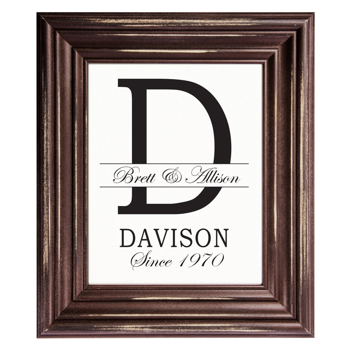 Personalized Monogram Framed Signs 12x14 - D - LifeSong Milestones