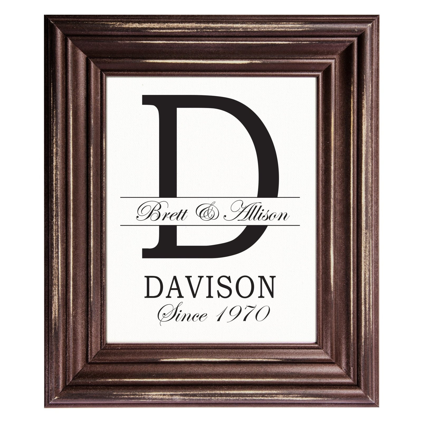 Personalized Monogram Framed Signs 12x14 - D - LifeSong Milestones