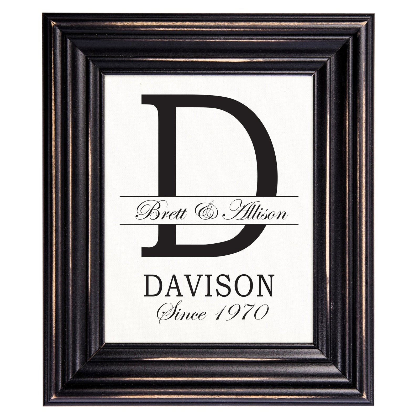 Personalized Monogram Framed Signs 12x14 - D - LifeSong Milestones