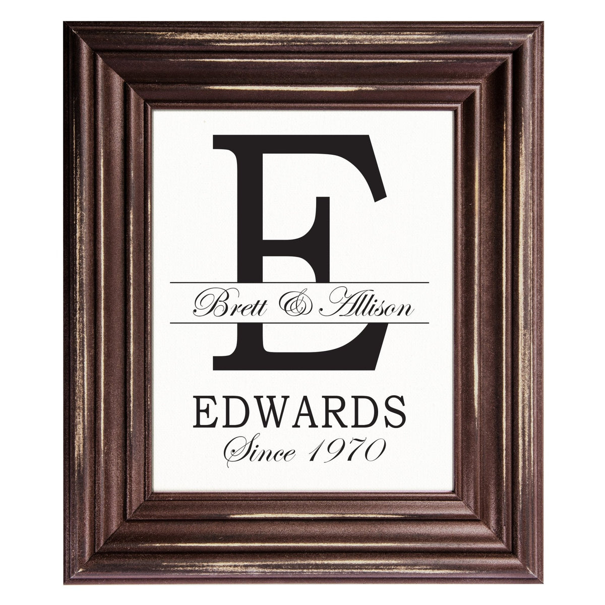 Personalized Monogram Framed Signs 12x14 - E - LifeSong Milestones