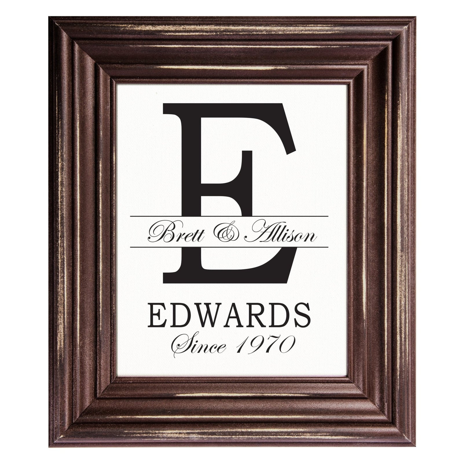 Personalized Monogram Framed Signs 12x14 - E - LifeSong Milestones