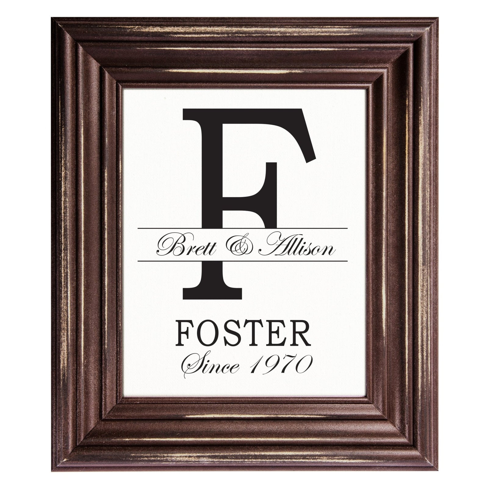 Personalized Monogram Framed Signs 12x14 - F - LifeSong Milestones