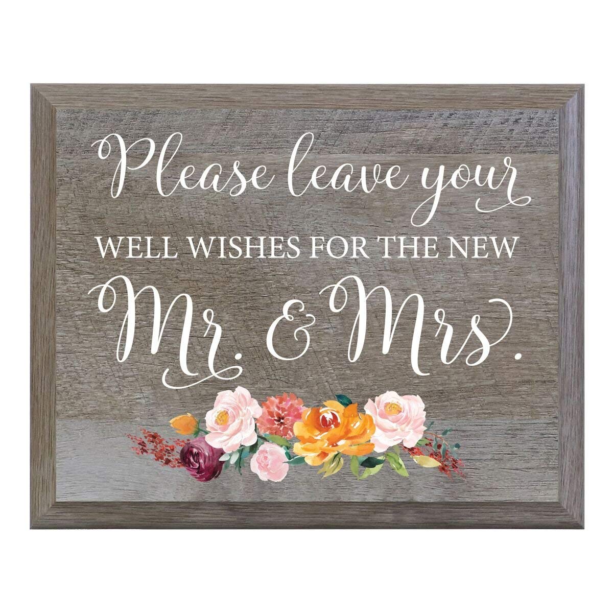 &quot;Please Leave Your Well Wishes&quot; Wedding Sign for Ceremony &amp; Reception - LifeSong Milestones