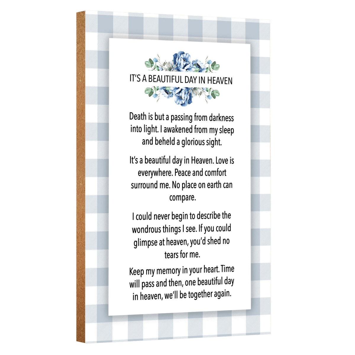 Wooden Shelf Decor and Tabletop Signs - Its A Beautiful Day In Heaven - LifeSong Milestones